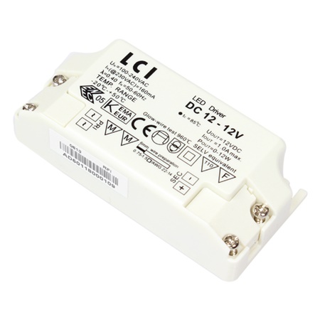 Transformateur d'alimentation pour led à tension constante 12V 12W