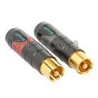 Paire de 2 Cinch mâles noirs NEUTRIK contact or série PROFI NF2CB2