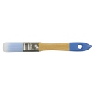 Brosse épaisse 20mm, fibre bleue effilée, manche verni, virole inox