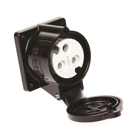 Embase femelle NOIRE P17 Mennekes IP 44 32A monophasée - 230V (2P+T)