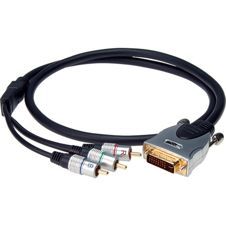 Cordon DVI-I mâle / YUV - 3xRCA mâle doré - longueur 1m KLOTZ CABLES