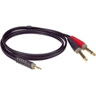 Cordon MINIJACK 3,5mm Stéréo mâle - 2 JACK 6,35mm Mono mâle KLOTZ - 6m