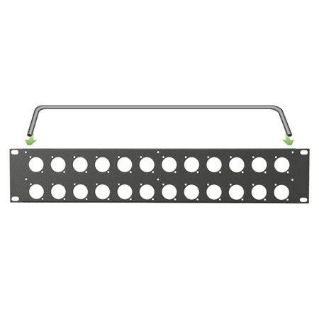 Bandeau ou panneau 19'' pré percé SYSBOXX pour 24 embases série D - 2U