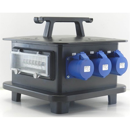 Coffret d'alim 32A Tetra sur 3 x 32A mono + 6 x PC 10/16A NF 