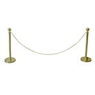 2POTEAUX-CHAINE-L - Lot de 2 potelets ou poteaux à chaine laiton - Hauteur 100cm