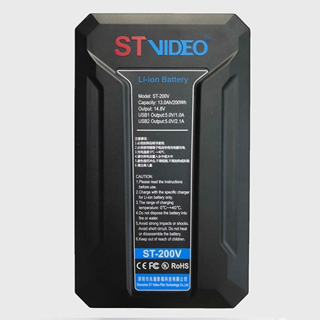 Batterie Li-ion monture ''V-Mount'' ST VIDEO 14,8V 13Ah 198,32 Wh
