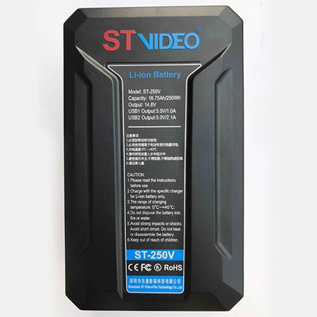 Batterie Li-ion monture ''V-Mount'' ST VIDEO 14,8V 16,75Ah 247,90 Wh