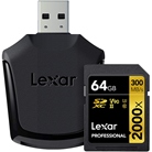Carte mémoire LEXAR Pro SD XC 2000x 64Go - 300Mo/s