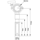 Collier alu chromé KUPO embout mâle 1''1/8 - 28mm pour tube 48 à 51mm