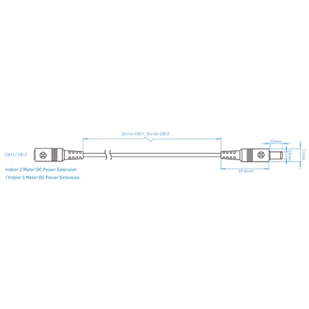 Cordon prolongateur pour alimentation GANTOM CB11 - 5m