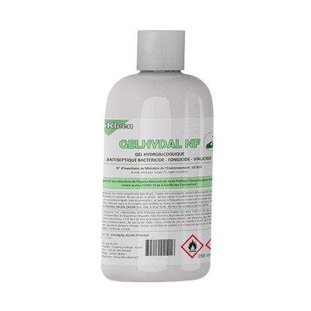 Gel hydro alcoolique antiseptique bactéricide fongicide virucide 250ml