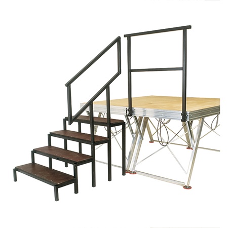 Escalier SAMIA pour praticables ciseaux hauteur 80cm (3 marches)