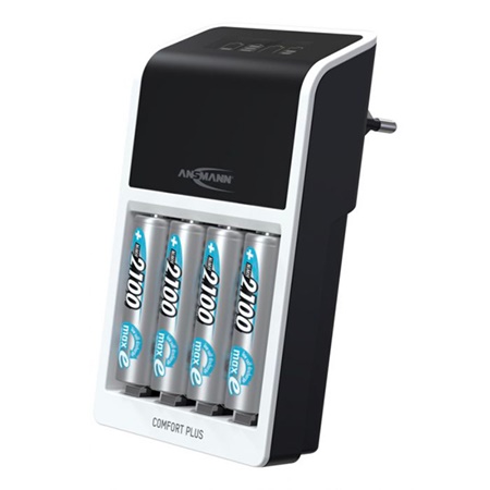 Chargeur de pile compact 4 emplacements + 4 accus AA 2100mAh Ansmann