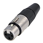 RC3F - Fiche XLR 3 points femelle droite REAN RC3F (XLR 3F) - Corps Nickel