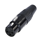 RC3F-B - Fiche XLR 3 points femelle droite REAN RC3F-B (XLR 3F) - Corps Noir