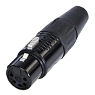 RC5F-B - Fiche XLR 5 points femelle droite REAN RC5F-B (XLR 5F) - Corps Noir