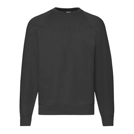 Sweat Fruit of The Loom Classic Raglan Sweat - Noir - Taille L